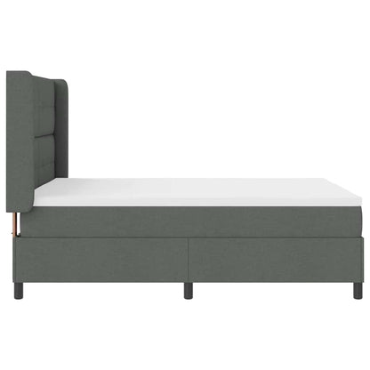 Letto a molle con materasso Grigio scuro 140 x 190 cm Tessuto