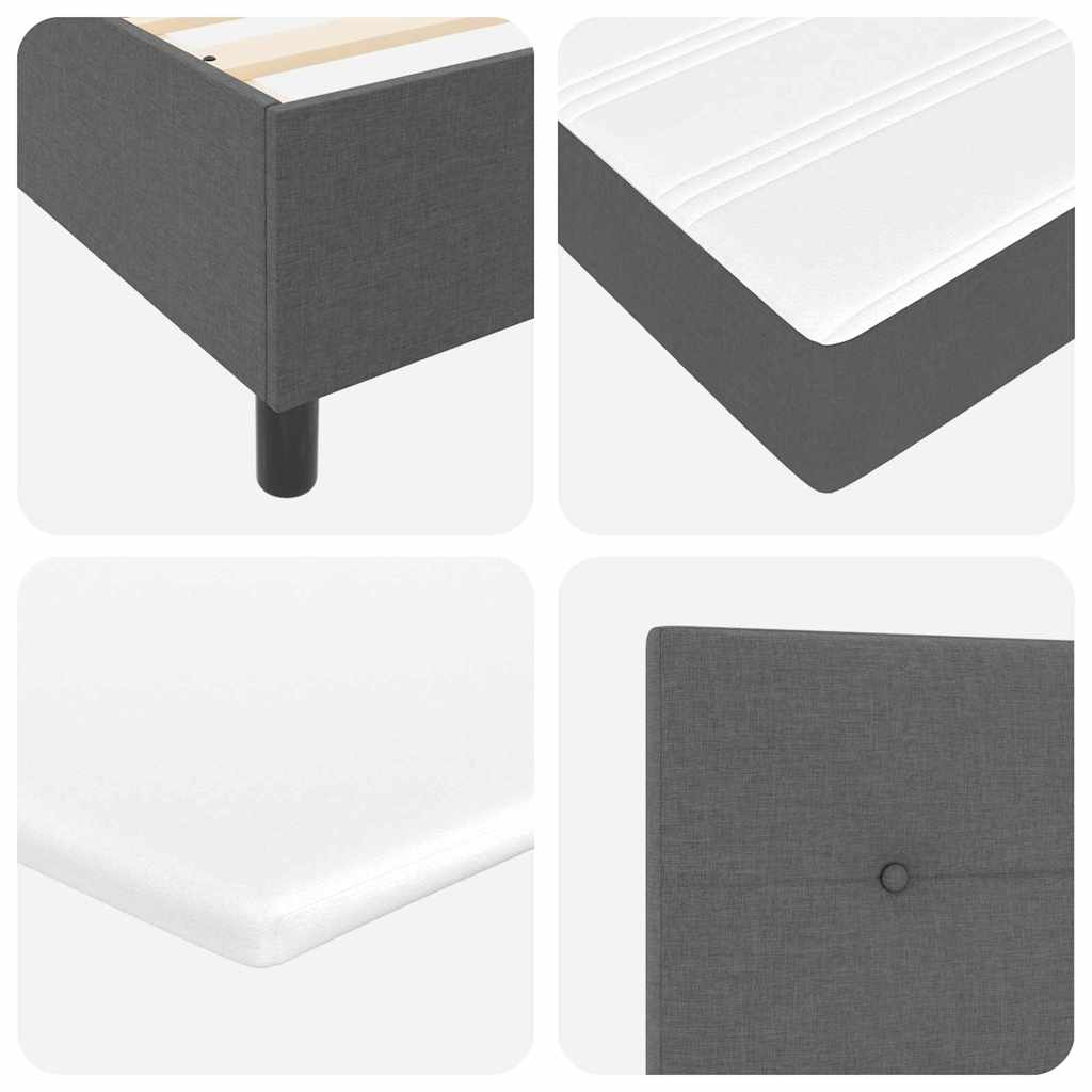 Letto a molle con cuscino Grigio scuro 200 x 140 cm Tessuto | homemem39