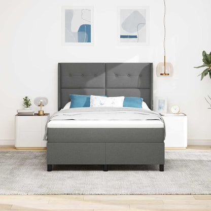 Letto a molle con cuscino Grigio scuro 200 x 140 cm Tessuto | homemem39