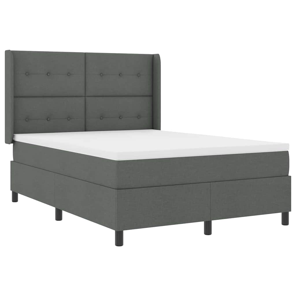 Letto a molle con cuscino Grigio scuro 200 x 140 cm Tessuto | homemem39