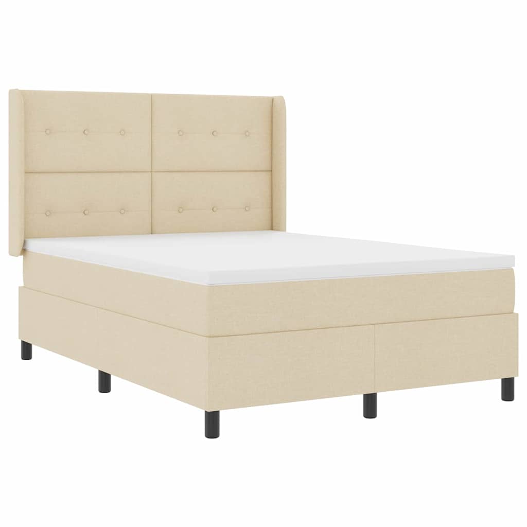 Letto a molle con cuscino Crema 200 x 140 cm Tessuto | homemem39
