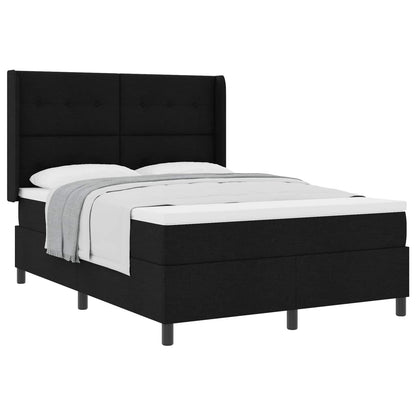 Letto a molle con materasso Nero 160 x 200 cm Tessuto