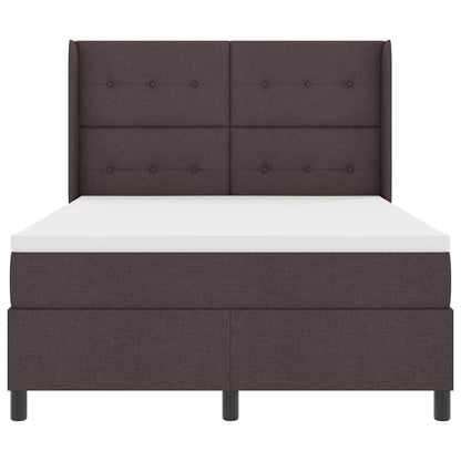 Letto a molle con cuscino Marrone Scuro 200 x 160 cm Tessuto | homemem39