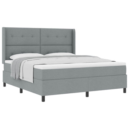 Letto a molle con cuscino Grigio chiaro 200 x 180 cm Tessuto | homemem39