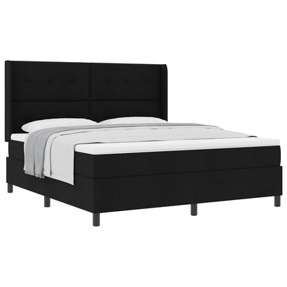 Letto a molle con cuscino Nero 200 x 180 cm Tessuto | homemem39