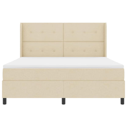 Letto a molle con cuscino Crema 200 x 180 cm Tessuto | homemem39