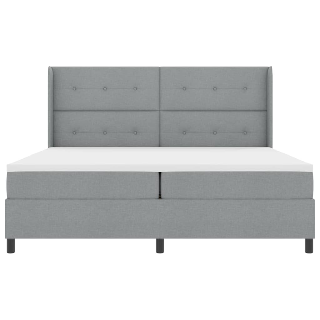 Letto a molle con materasso Grigio chiaro 200 x 200 cm Tessuto