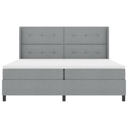 Letto a molle con materasso Grigio chiaro 200 x 200 cm Tessuto
