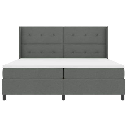Letto a molle con materasso Grigio scuro 200 x 200 cm Tessuto