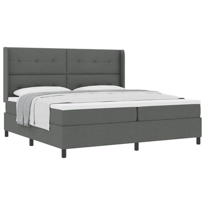 Letto a molle con materasso Grigio scuro 200 x 200 cm Tessuto