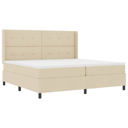 Letto a molle con cuscino Crema 200 x 200 cm Tessuto | homemem39