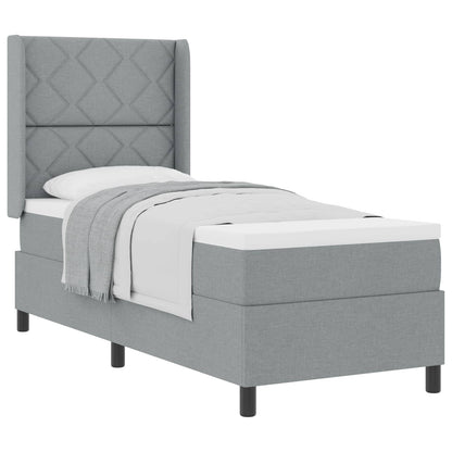Letto a molle con cuscino Grigio chiaro 200 x 80 cm Tessuto