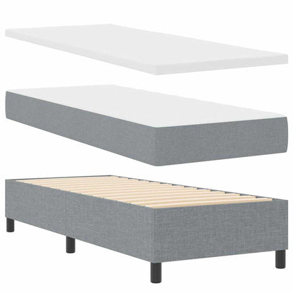 Letto a molle con cuscino Grigio chiaro 200 x 80 cm Tessuto