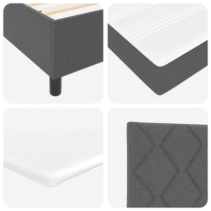 Letto a molle con cuscino Grigio scuro 200 x 80 cm Tessuto | homemem39