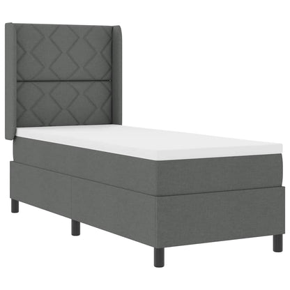 Letto a molle con cuscino Grigio scuro 200 x 80 cm Tessuto | homemem39