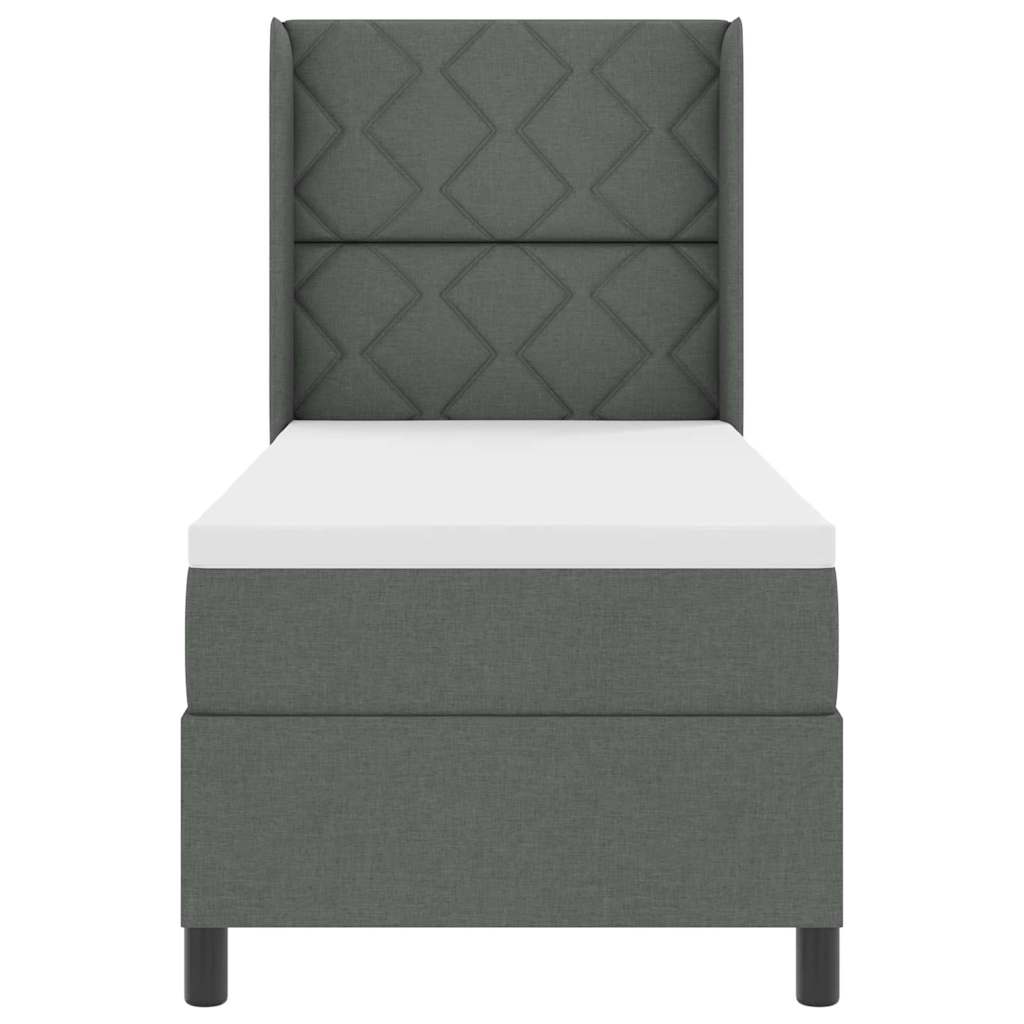 Letto a molle con cuscino Grigio scuro 200 x 80 cm Tessuto | homemem39
