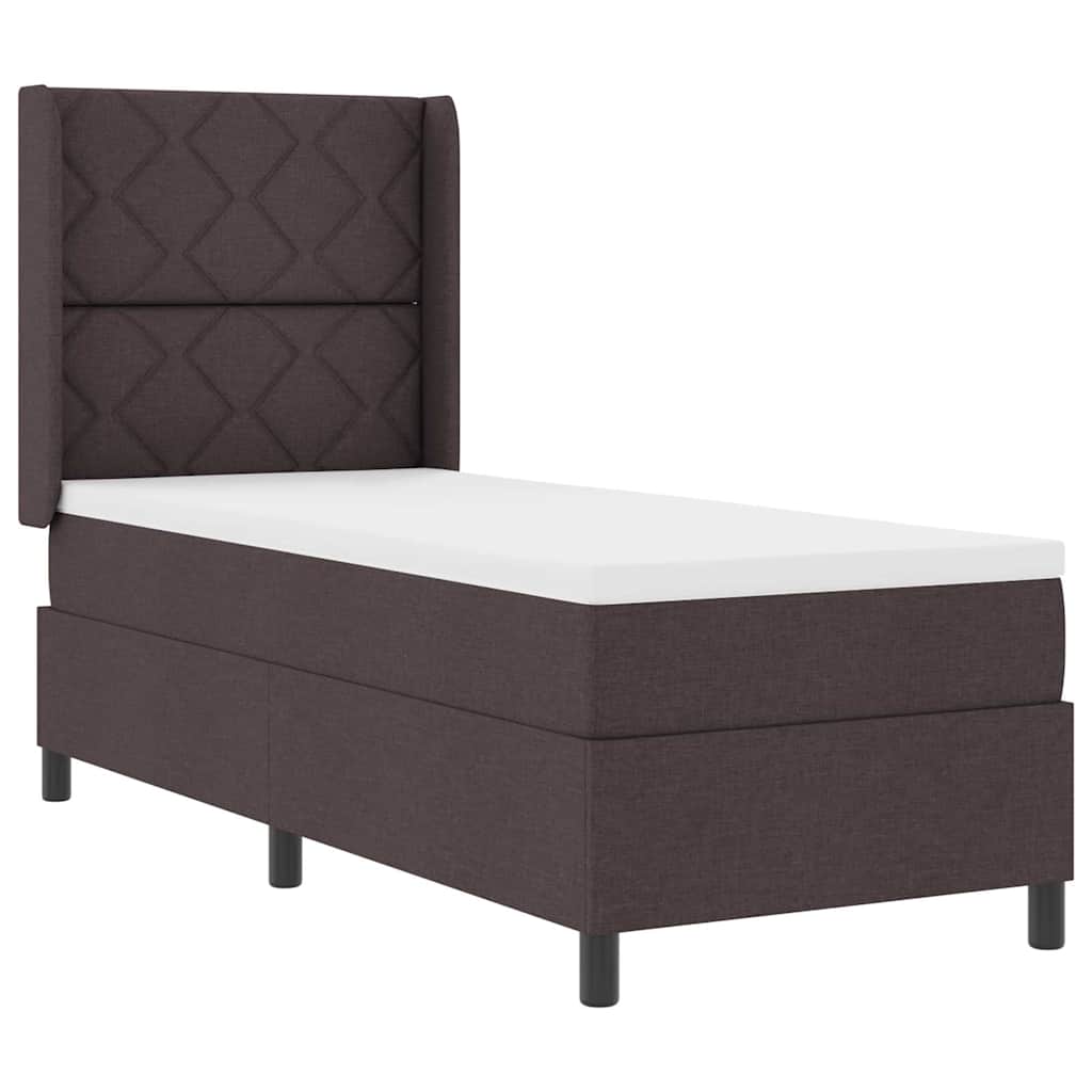Letto a molle con cuscino Marrone Scuro 200 x 80 cm Tessuto | homemem39