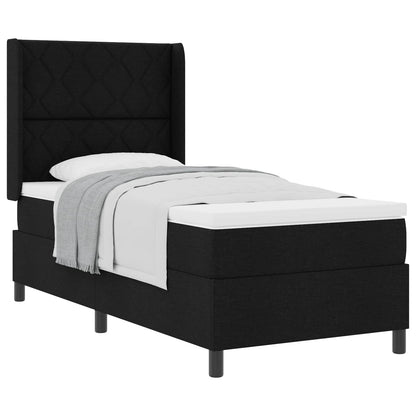 Letto a molle con cuscino Nero 200 x 100 cm Tessuto | homemem39