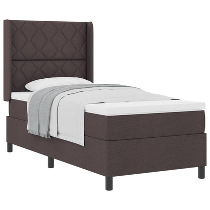 Letto a molle con cuscino Marrone Scuro 200 x 100 cm Tessuto | homemem39
