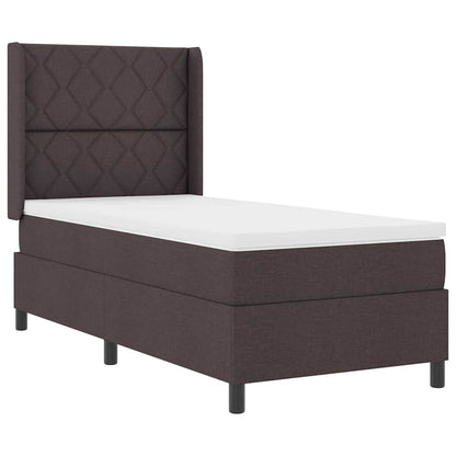 Letto a molle con cuscino Marrone Scuro 200 x 100 cm Tessuto | homemem39
