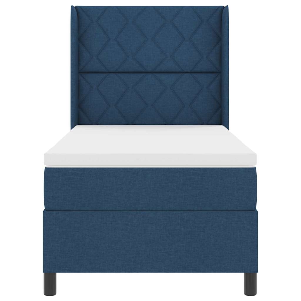 Letto a molle con testiera Blu 200 x 100 cm Tessuto | homemem39