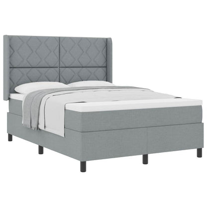 Letto a molle con materasso Grigio chiaro 140 x 190 cm Tessuto