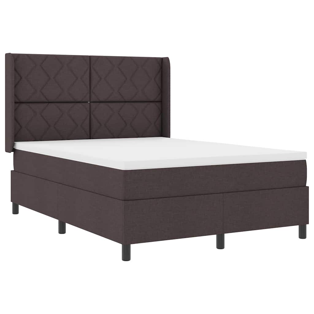 Letto a molle con cuscino Marrone Scuro 200 x 160 cm Tessuto | homemem39
