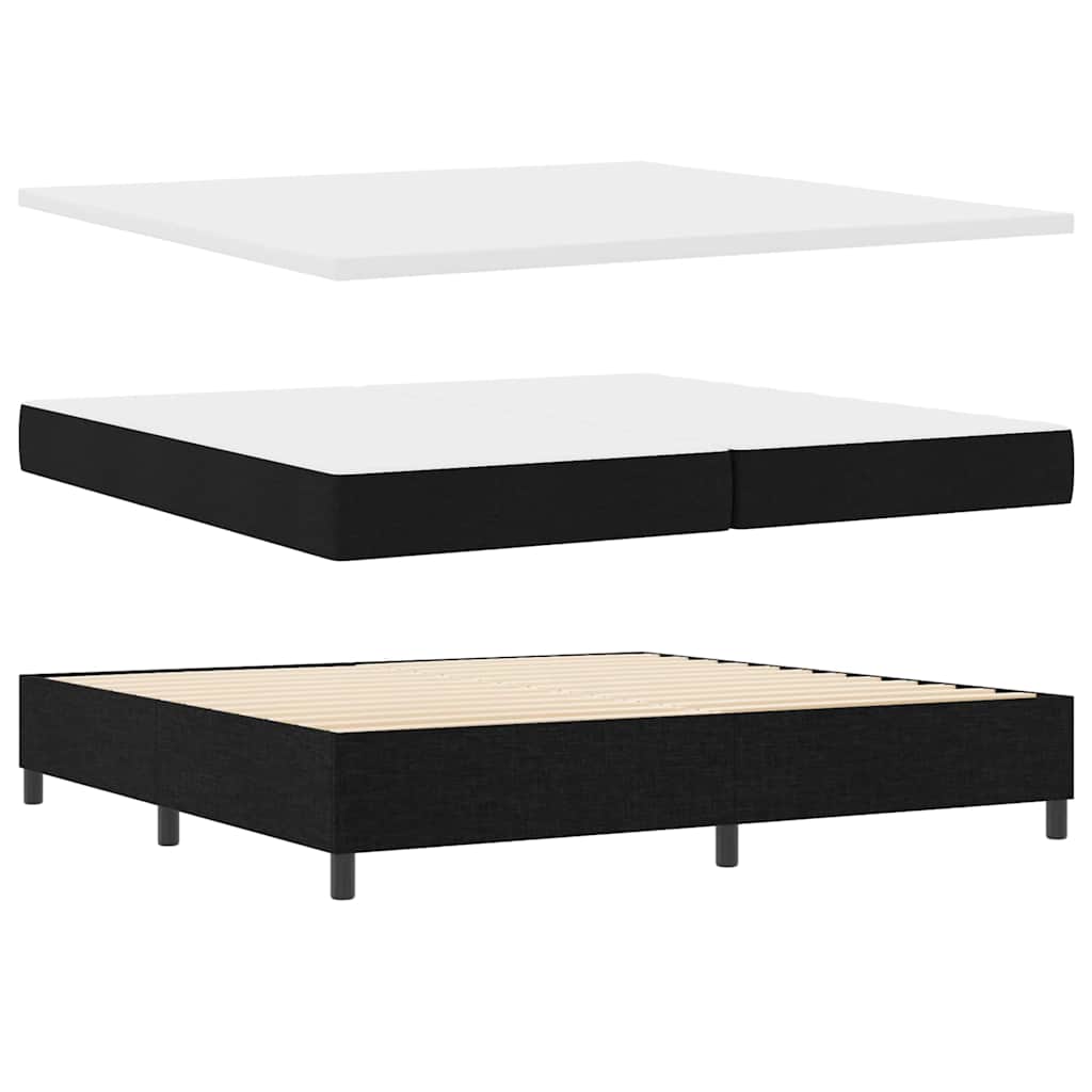 Letto a molle con cuscino Nero 200 x 200 cm Tessuto | homemem39