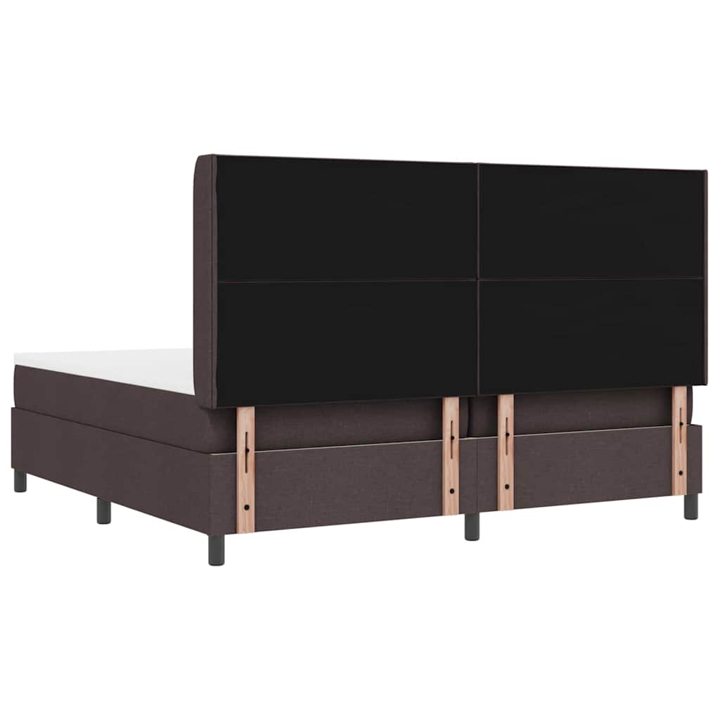 Letto a molle con cuscino Marrone Scuro 200 x 200 cm Tessuto | homemem39