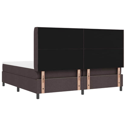 Letto a molle con cuscino Marrone Scuro 200 x 200 cm Tessuto | homemem39