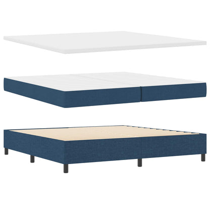 Letto a molle con cuscino con testiera Blu 200 x 200 cm Tessuto | homemem39