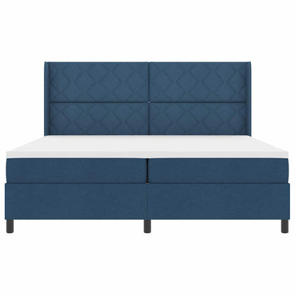 Letto a molle con materasso Blu 200 x 200 cm Tessuto