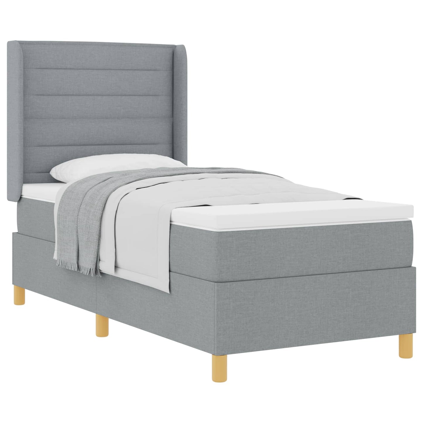 Letto a molle con materasso Grigio chiaro 80 x 200 cm Tessuto | homemem39