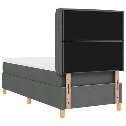 Letto a molle con materasso Grigio scuro 80 x 200 cm Tessuto | homemem39