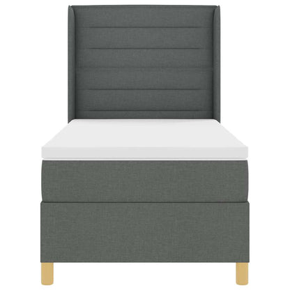 Letto a molle con materasso Grigio scuro 80 x 200 cm Tessuto | homemem39