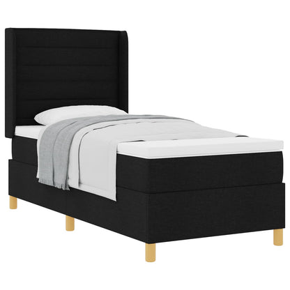 Letto a molle con materasso Nero 90 x 190 cm Tessuto | homemem39