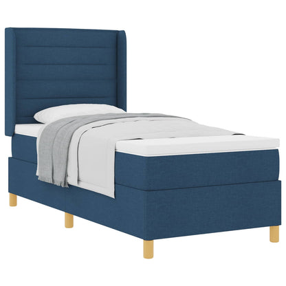 Letto a molle con materasso Blu 90 x 190 cm Tessuto | homemem39