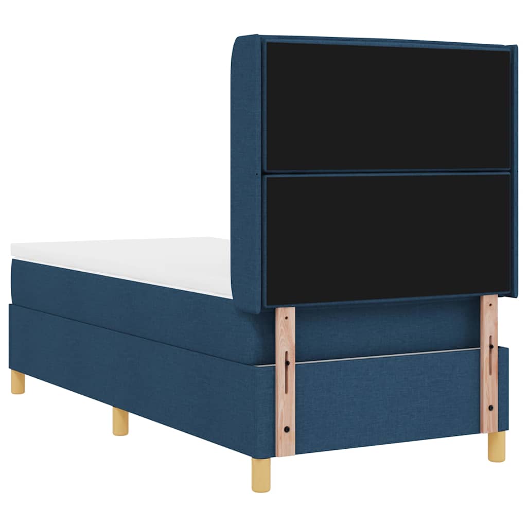 Letto a molle con materasso Blu 90 x 200 cm Tessuto | homemem39