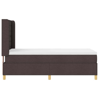 Letto a molle con materasso Marrone Scuro 100 x 200 cm Tessuto | homemem39