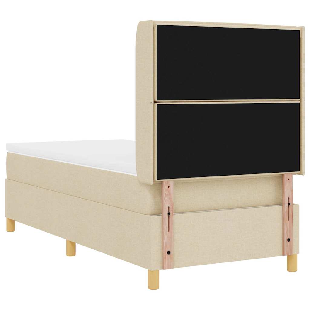 Letto a molle con materasso Crema 100 x 200 cm Tessuto | homemem39