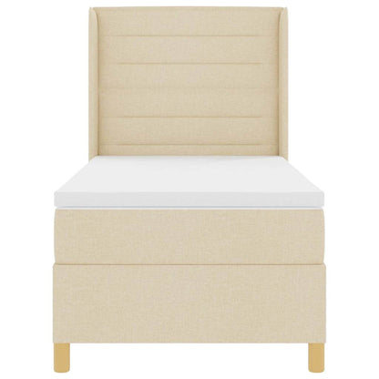 Letto a molle con materasso Crema 100 x 200 cm Tessuto | homemem39