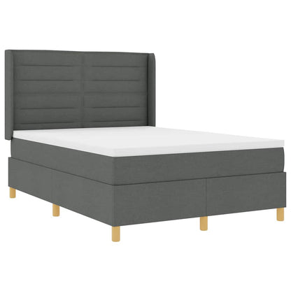 Letto a molle con materasso Grigio scuro 140 x 190 cm Tessuto | homemem39