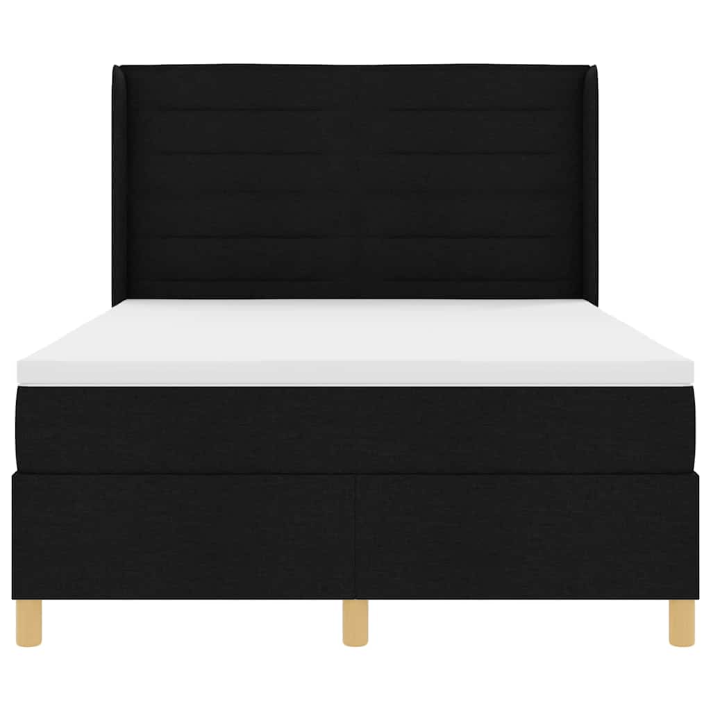 Letto a molle con materasso Nero 140 x 190 cm Tessuto | homemem39