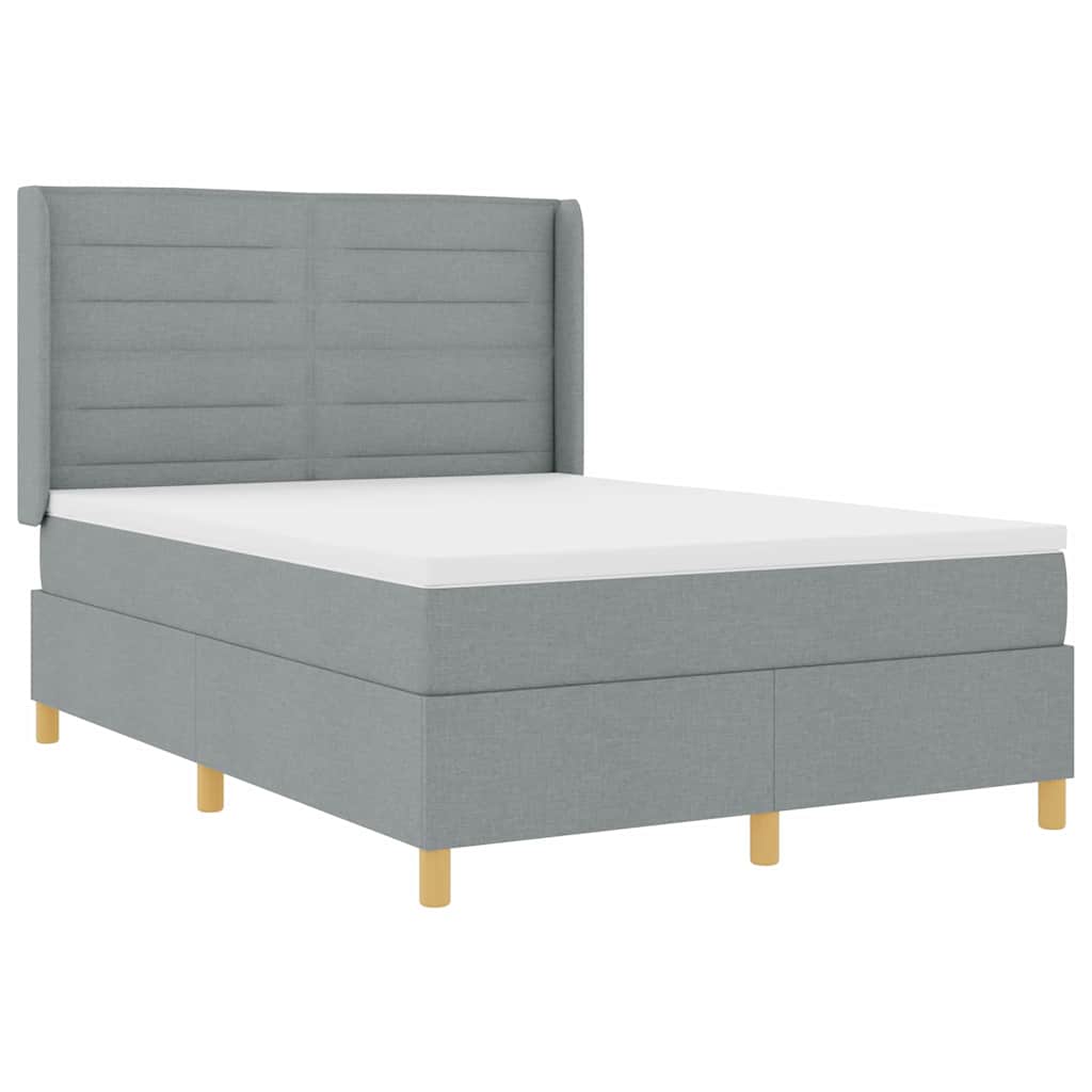 Letto a molle con materasso Grigio chiaro 140 x 200 cm Tessuto | homemem39