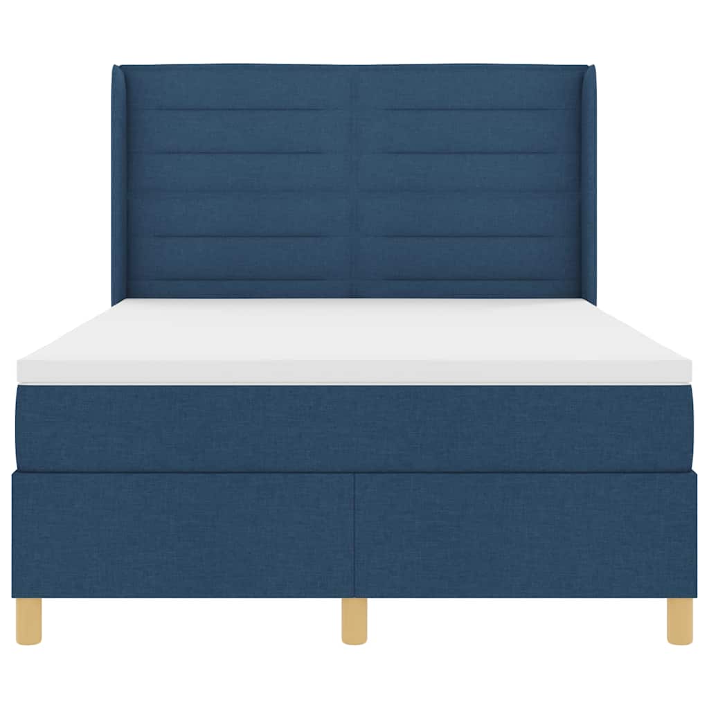 Letto a molle con materasso Blu 140 x 200 cm Tessuto | homemem39