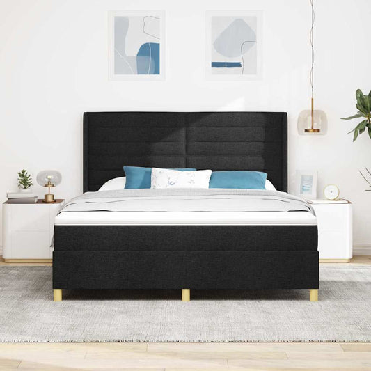 Letto a molle con materasso Nero 180 x 200 cm Tessuto | homemem39