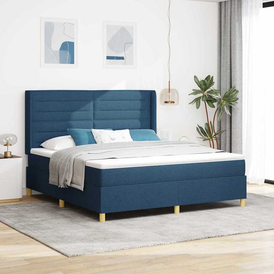 Letto a molle con materasso Blu 180 x 200 cm Tessuto | homemem39