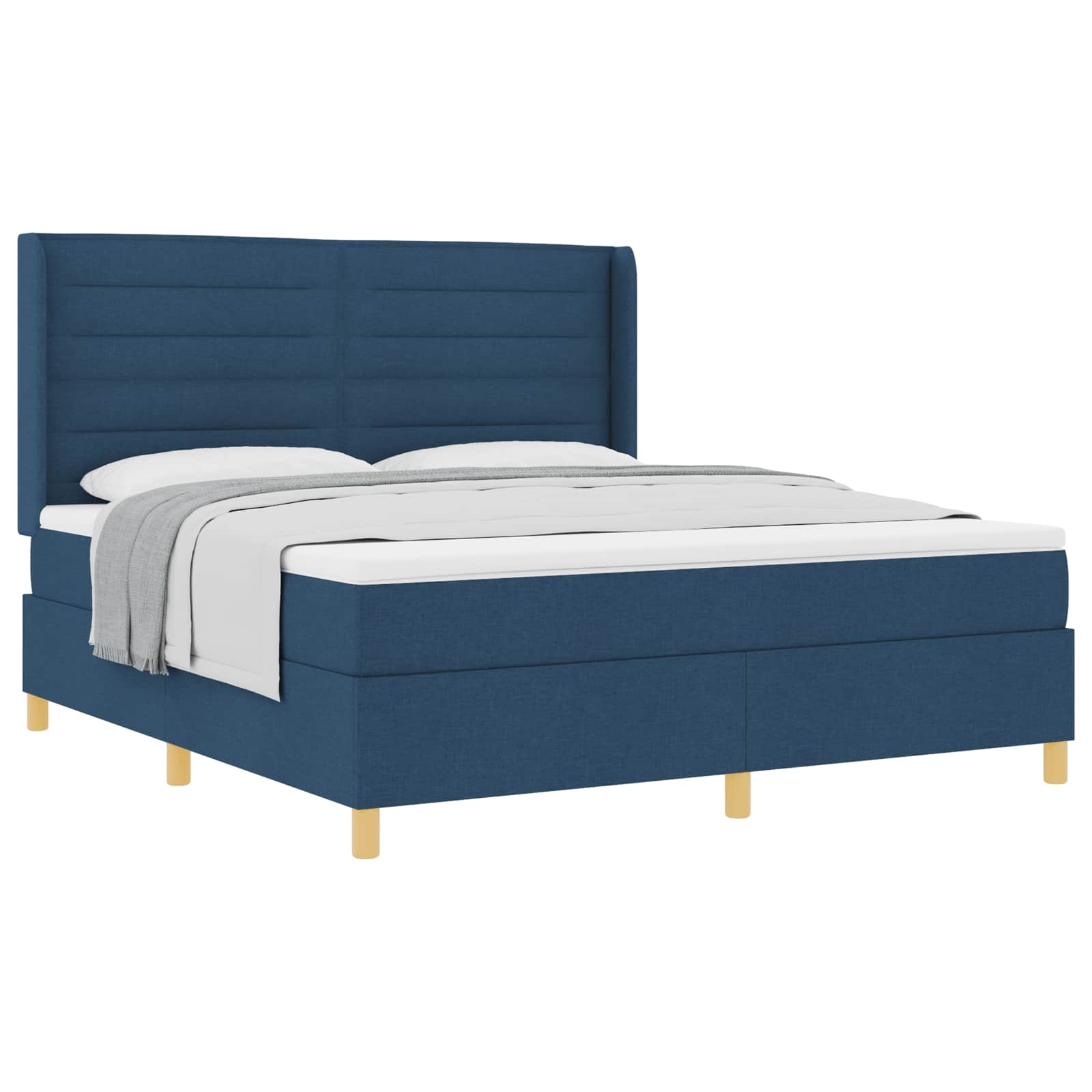 Letto a molle con materasso Blu 180 x 200 cm Tessuto | homemem39