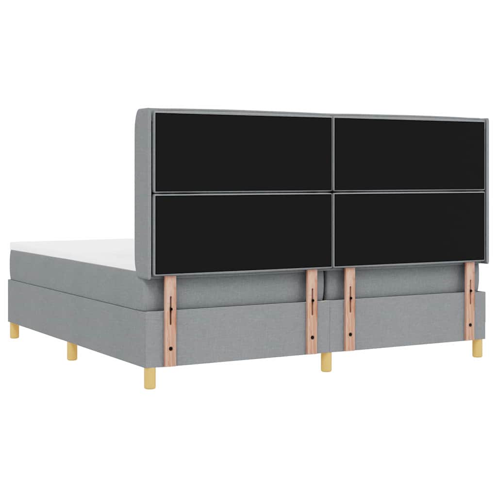Letto a molle con materasso Grigio chiaro 200 x 200 cm Tessuto | homemem39
