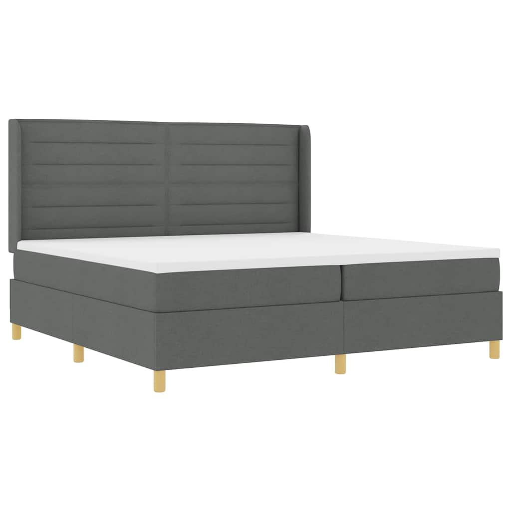Letto a molle con materasso Grigio scuro 200 x 200 cm Tessuto | homemem39